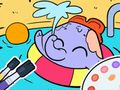 遊戲著色書：大象游泳 在線