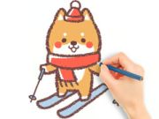 遊戲著色書：滑雪小狗 在線