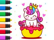 遊戲著色書：獨角獸蛋糕 在線