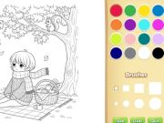 遊戲舒適的孩子著色書在線