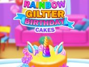 遊戲彩虹閃光生日蛋糕在線