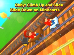 遊戲Obby: Climb Up and Slide Down on Minecarts在線