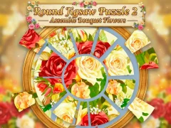 遊戲Round jigsaw Puzzle 2 - Assemble Bouquet flowers在線