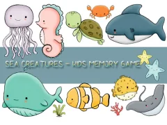 遊戲Kids Memory Sea Creatures在線