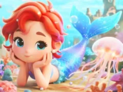 遊戲Jigsaw Puzzle: Chibi Mermaid Marshmallow Jellyfish在線