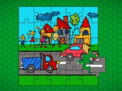 遊戲Stick Family Fun Time Jigsaw在線