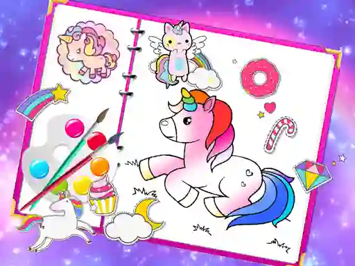 遊戲Fabulous Cute Unicorn Coloring Book在線