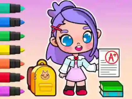 遊戲Coloring Book: Avatar School Day在線