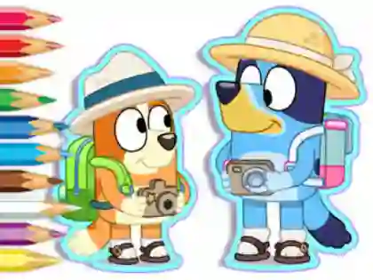 遊戲Coloring Book: Bluey Camping在線