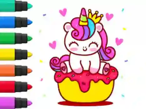 遊戲Coloring Book: Unicorn Cupcake在線
