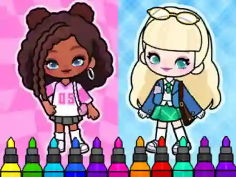 遊戲Coloring Book: Aha World Sporty Girl在線