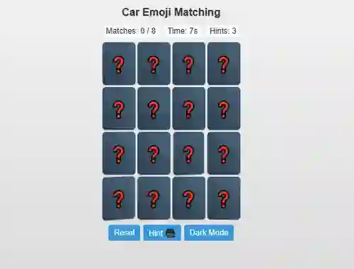 遊戲Car Emoji Matching在線