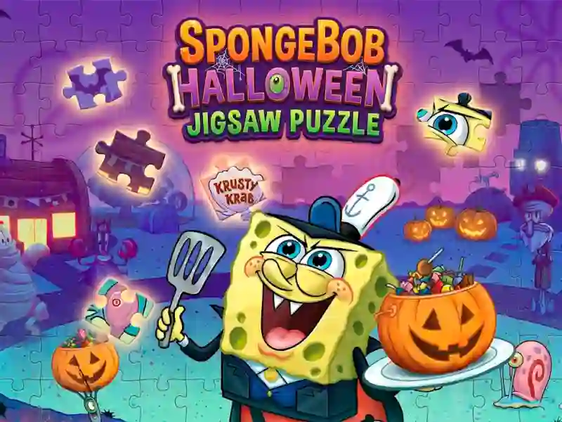 遊戲SpongeBob Halloween Jigsaw Puzzle在線