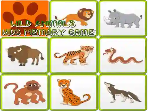 遊戲Wild Animals Kids Memory game在線