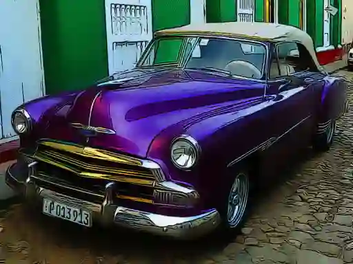 遊戲Cuban Vintage Cars Jigsaw在線