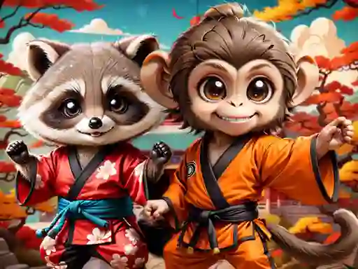 遊戲Kung-Fu Little Animals在線