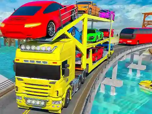 遊戲Crazy Mega Car Transport Truck Game在線