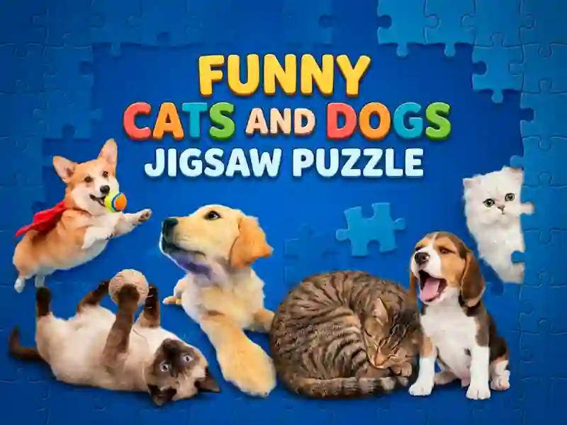 遊戲Funny Cats And Dogs Jigsaw Puzzle在線