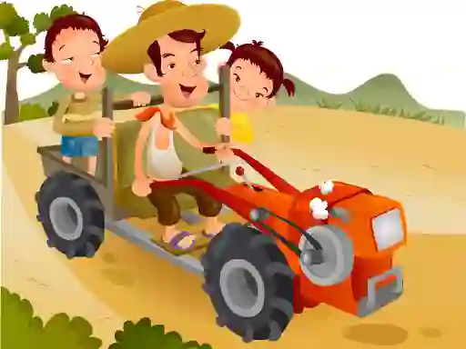 遊戲Cartoon Tractor Puzzle在線
