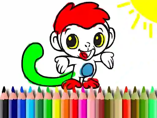 遊戲Back To School: Monkey Coloring在線