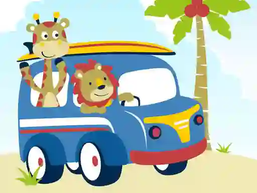 遊戲Cute animals with cars difference在線