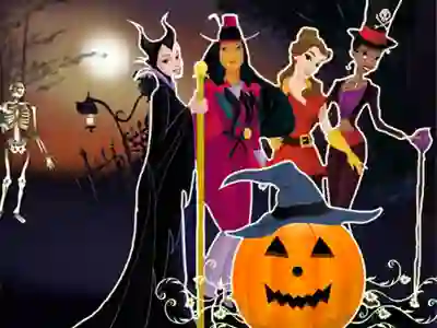 遊戲Princesses Halloween Night在線