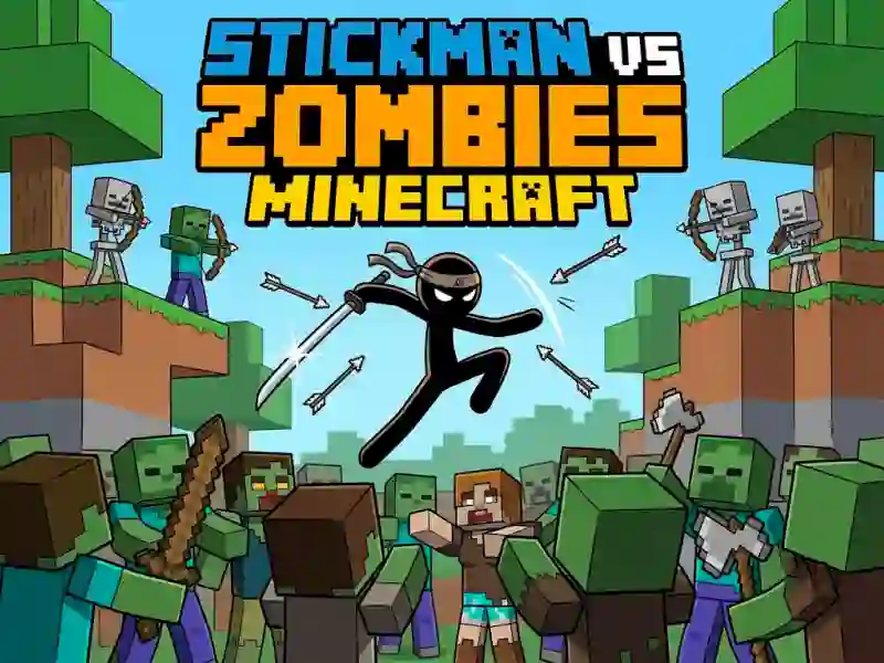 遊戲Stickman vs Zombies Minecraft在線