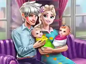 遊戲Ice Queen Twins Family Day在線