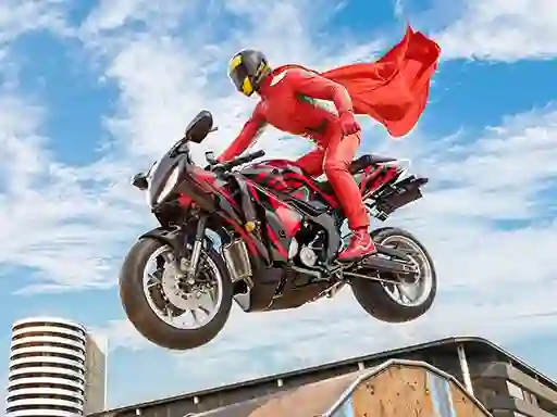 遊戲Real Motorbike Super Hero Stunt 3D在線