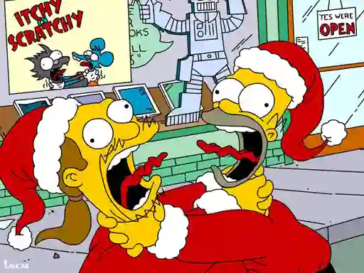遊戲Simpsons Christmas Jigsaw Puzzle在線