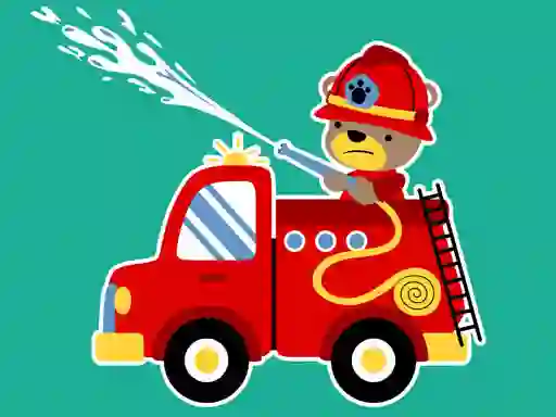 遊戲Animal Firetrucks Match 3在線