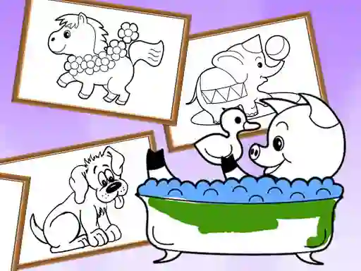 遊戲Cartoon Coloring for Kids Animals在線