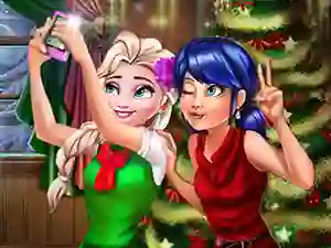 遊戲Ladybug And Elsa Xmas Selfie在線