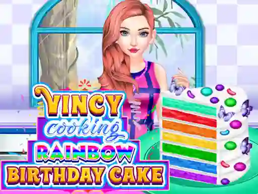 遊戲Vincy Cooking Rainbow Birthday Cake在線