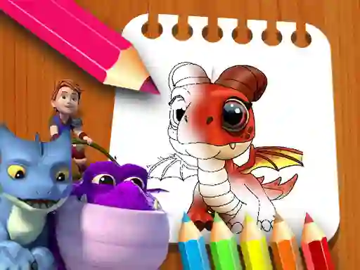 遊戲Dragon Rescue Riders Coloring Book在線