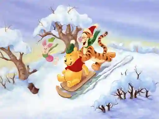 遊戲Winnie the Pooh Christmas Jigsaw Puzzle 2在線