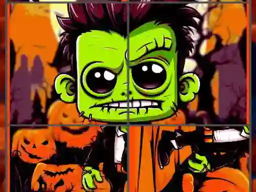 遊戲Franky & Vampire Halloween Puzzle在線