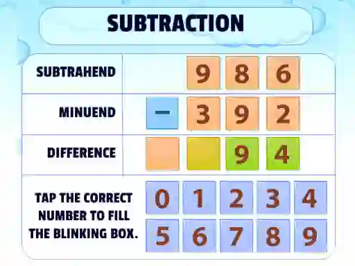 遊戲Subtraction Practice在線