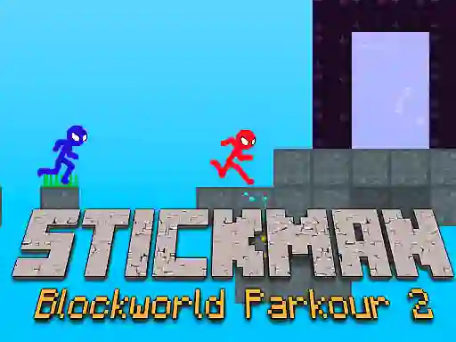 遊戲Stickman Blockworld Parkour 2在線