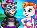 遊戲安吉拉和湯姆海灘假期 在線