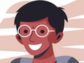 遊戲戴眼鏡的男孩拼圖在線