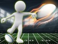 遊戲火柴人橄欖球奔跑與踢在線