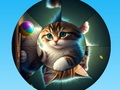 遊戲圓形拼圖收集可愛小貓的圖片 在線
