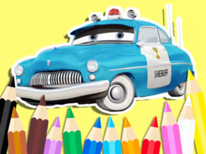 遊戲著色書：汽車警長 在線