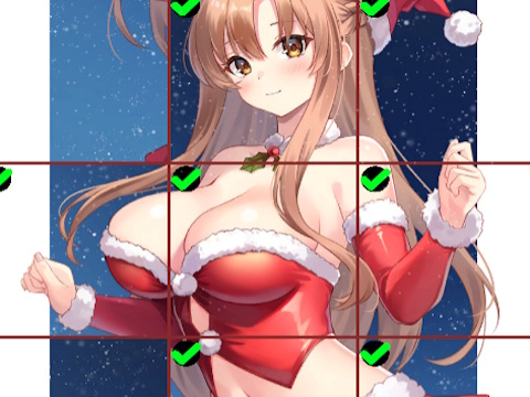遊戲穿紅裙子的動漫女孩磁磚拼圖 在線