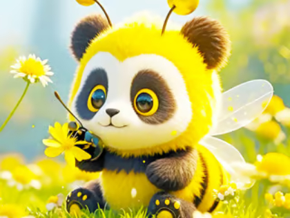 遊戲拼圖拼圖：熊貓蜜蜂 在線