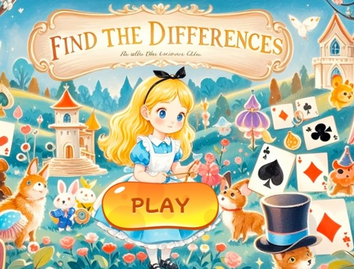 遊戲找到差異：愛麗絲夢遊仙境 在線