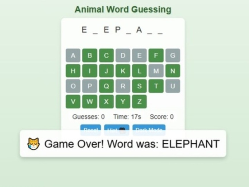 遊戲動物單詞猜測遊戲 在線