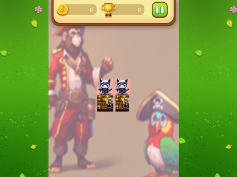 遊戲海盜貓記憶匹配在線