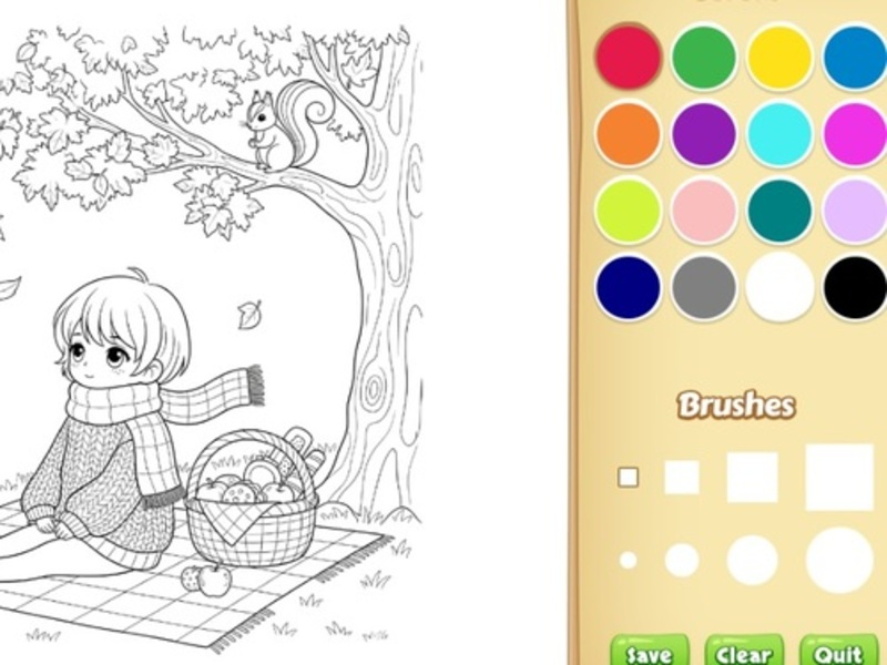 遊戲舒適的孩子著色書在線
